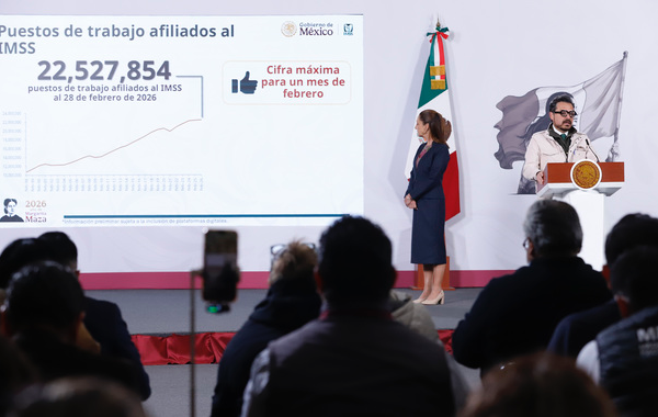IMSS reporta máximo histórico para un mes de febrero: 22.5 millones de puestos de trabajo afiliados