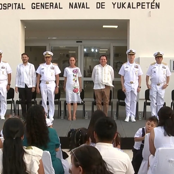 En Progreso, Yucatán, Presidenta Claudia Sheinbaum inaugura Hospital General Naval de Yukaltepén en beneficio de 12 mil derechohabientes