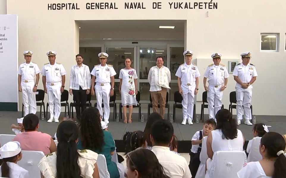 En Progreso, Yucatán, Presidenta Claudia Sheinbaum inaugura Hospital General Naval de Yukaltepén en beneficio de 12 mil derechohabientes