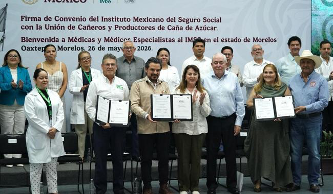 Firman IMSS, Gobierno de Morelos y organizaciones cañeras convenio de aseguramiento para trabajadores del campo