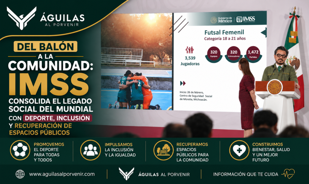 Del balón a la comunidad: IMSS consolida el legado social del Mundial con deporte, inclusión y recuperación de espacios públicos