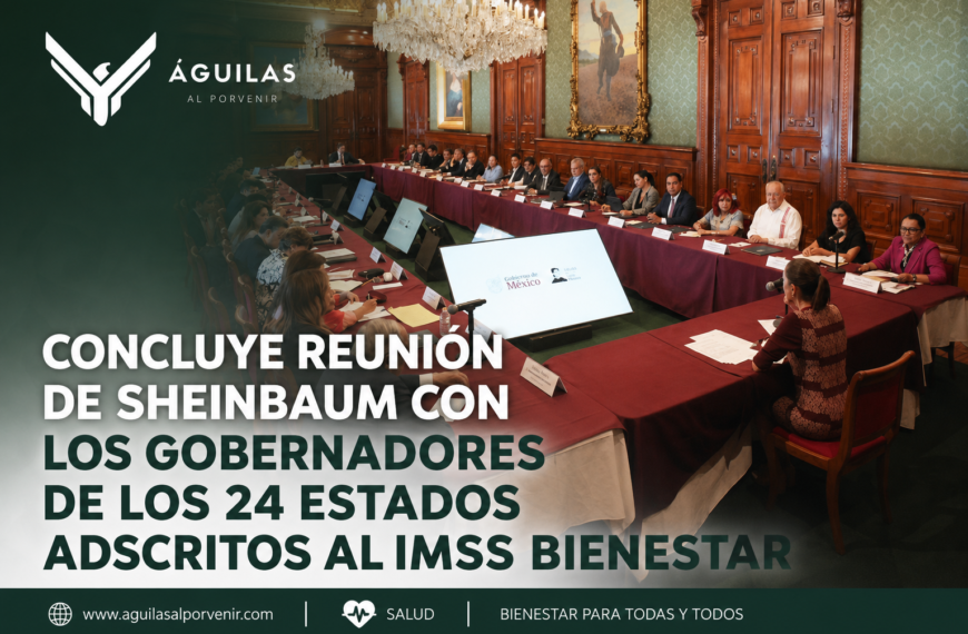 Concluye reunión de Sheinbaum con los gobernadores de los 24 estados adscritos al IMSS Bienestar
