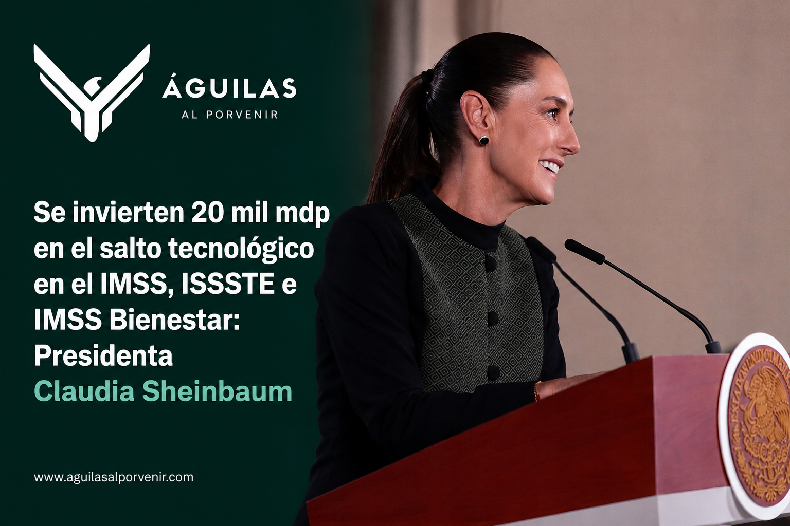 Se invierten 20 mil mdp en el salto tecnológico en el IMSS, ISSSTE e IMSS Bienestar: Presidenta Claudia Sheinbaum