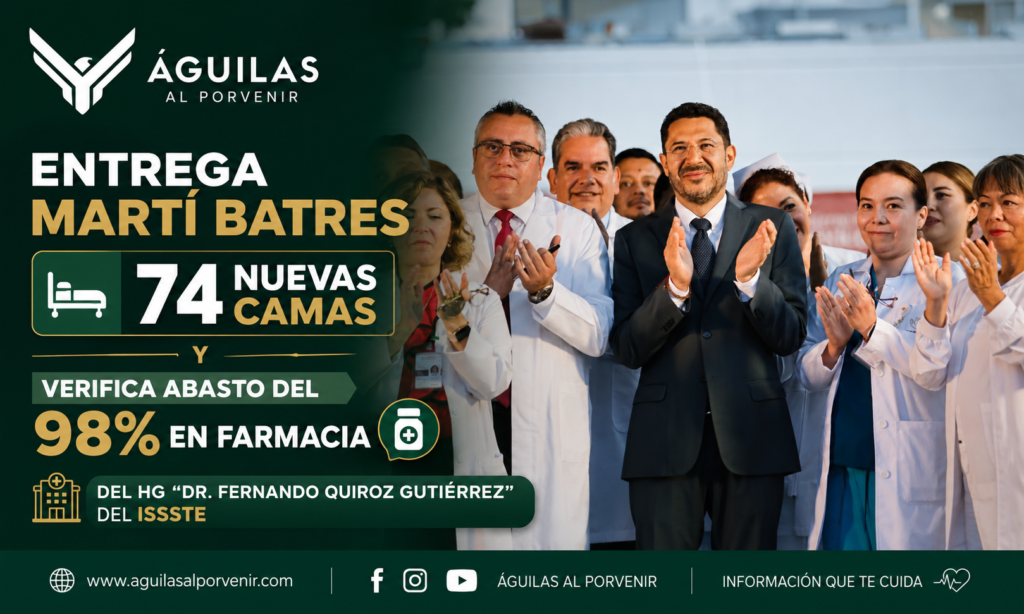 Entrega Martí Batres 74 nuevas camas y verifica abasto del 98% en farmacia del HG “Dr. Fernando Quiroz Gutiérrez” del ISSSTE