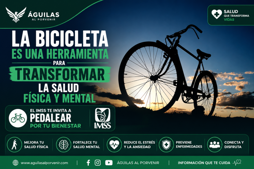 La bicicleta es una herramienta para transformar la salud física y mental; el IMSS te invita a pedalear por tu bienestar