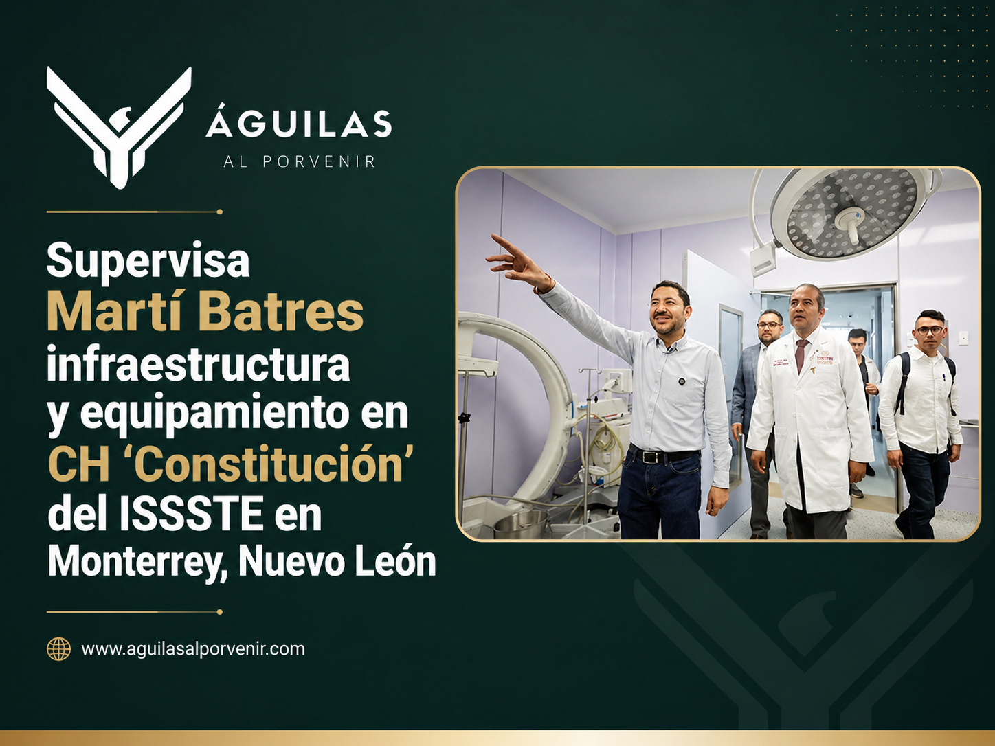 Supervisa Martí Batres infraestructura y equipamiento en CH “Constitución” del ISSSTE en Monterrey, Nuevo León