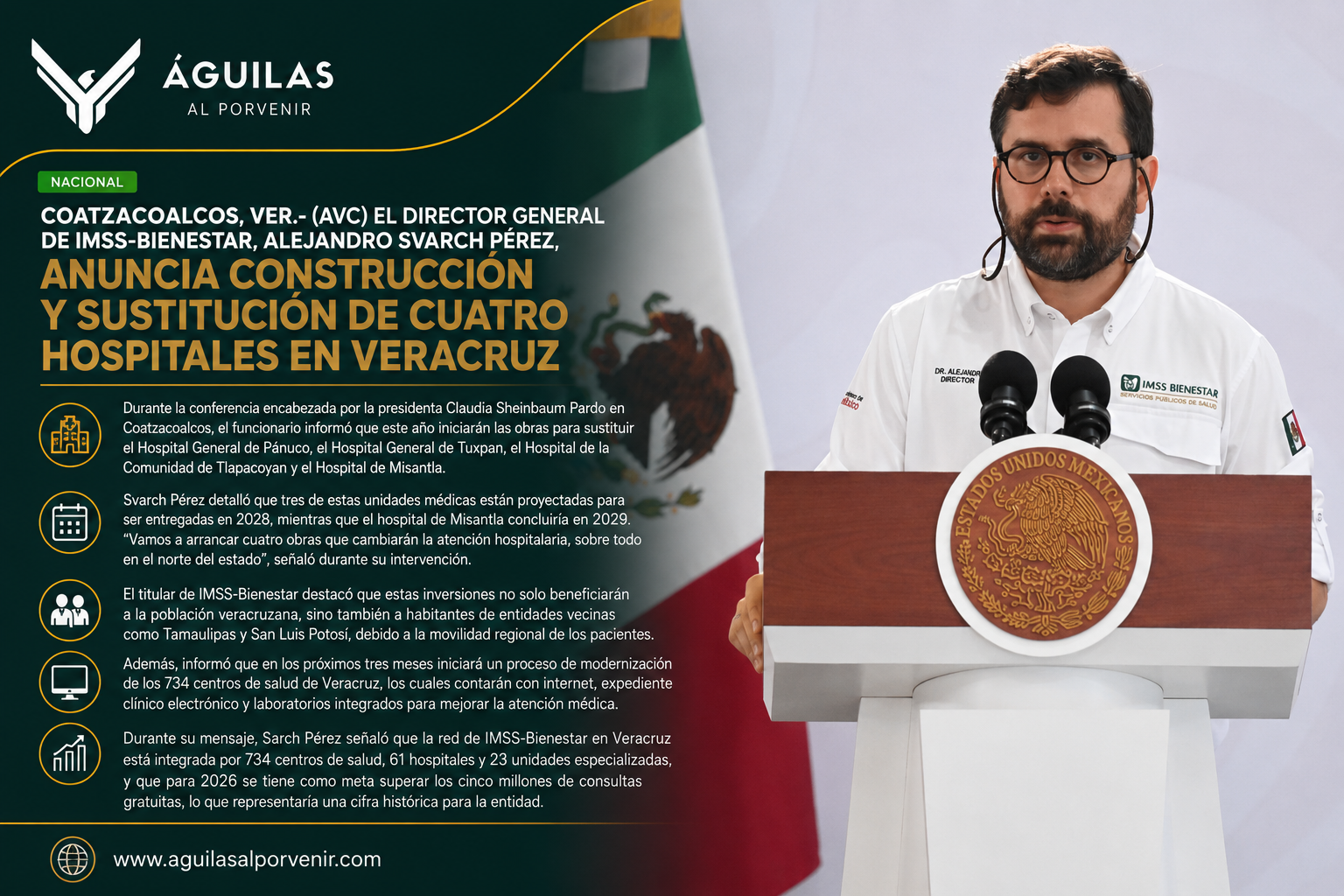 IMSS-Bienestar construirá cuatro nuevos hospitales en Veracruz