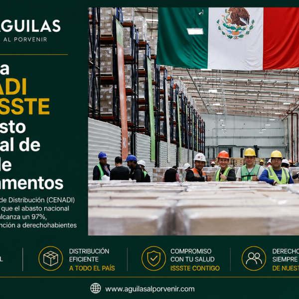 Reporta CENADI del ISSSTE un abasto nacional de 97% de medicamentos