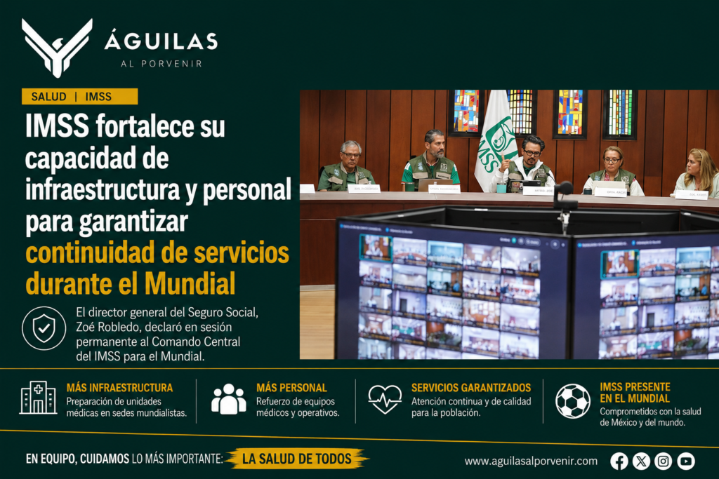 IMSS fortalece su capacidad de infraestructura y personal para garantizar continuidad de servicios durante el Mundial