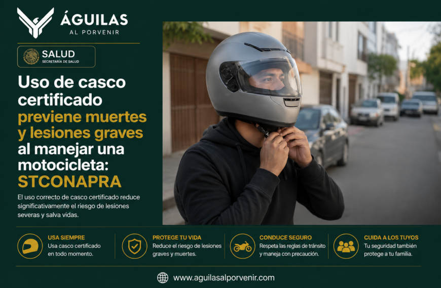 Uso de casco certificado previene muertes y lesiones graves al manejar una motocicleta: STCONAPRA