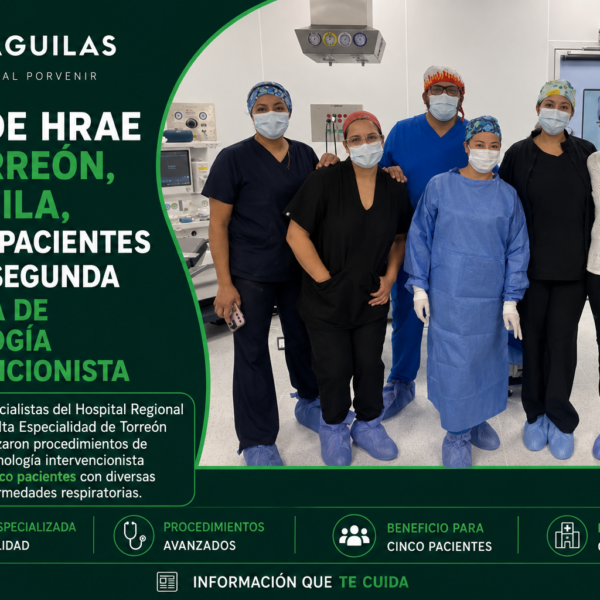 Atiende HRAE de Torreón, Coahuila, a cinco pacientes con la segunda jornada de neumología intervencionista