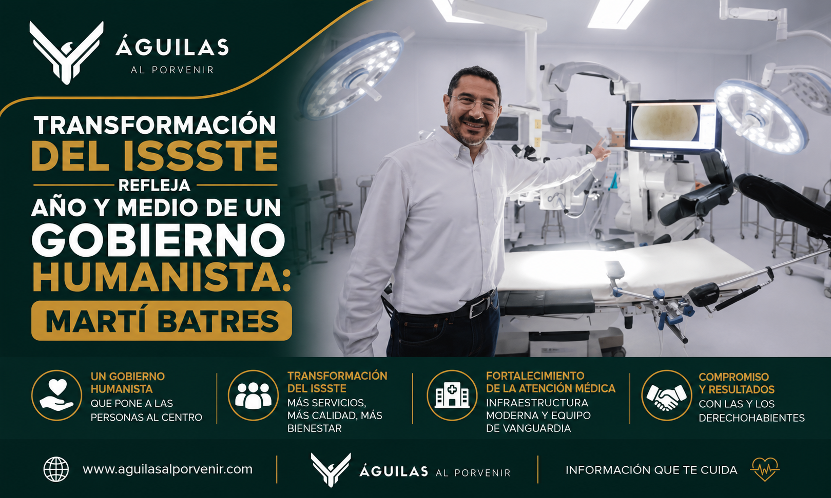 Transformación del ISSSTE refleja año y medio de un gobierno humanista: Martí Batres