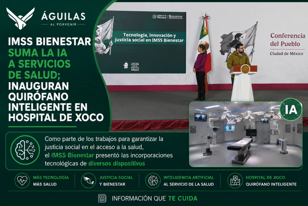 IMSS Bienestar suma la IA a servicios de salud; inauguran quirófano inteligente en Hospital de Xoco
