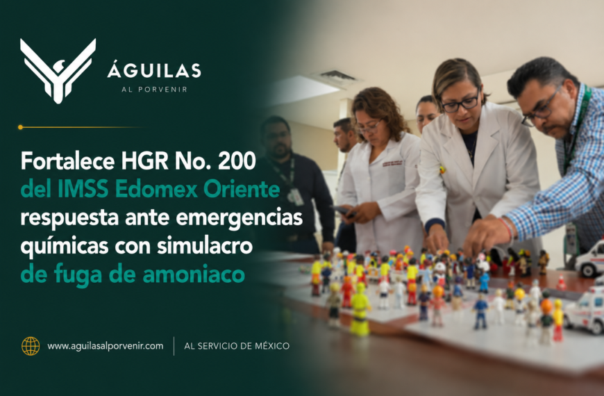 Fortalece HGR No. 200 del IMSS Edomex Oriente respuesta ante emergencias químicas con simulacro de fuga de amoniaco