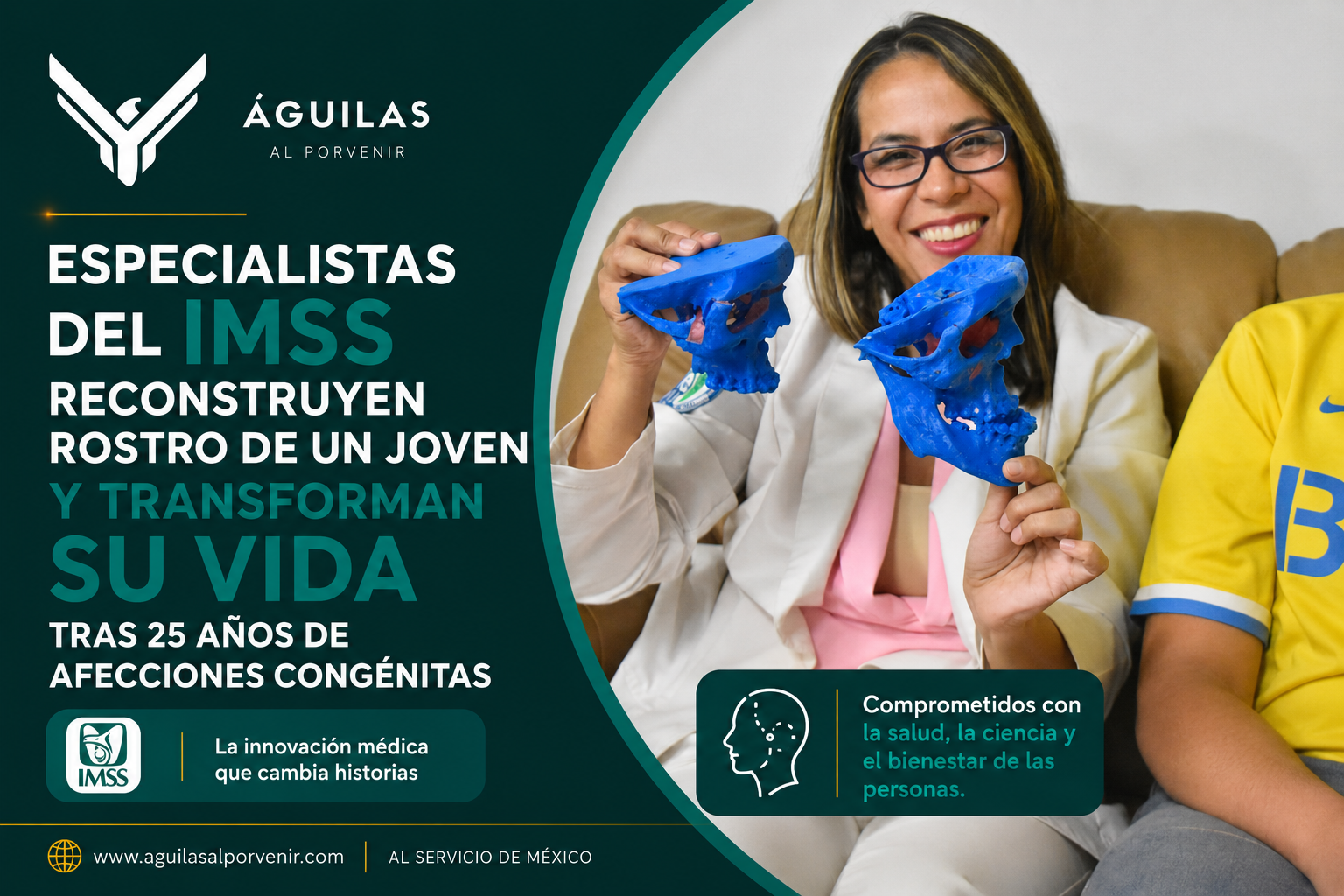 Especialistas del IMSS reconstruyen rostro de un joven y transforman su vida tras 25 años de afecciones congénitas