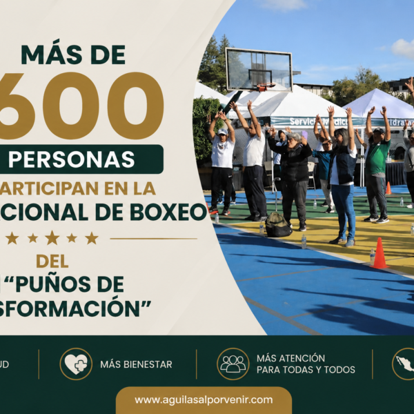 Más de 600 personas participan en la clase nacional de boxeo del IMSS “Puños de Transformación”