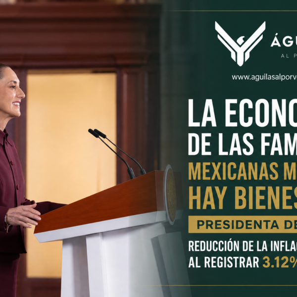 La economía de las familias mexicanas mejora; hay bienestar: presidenta destaca reducción de la inflación anual al registrar 3.12% en julio