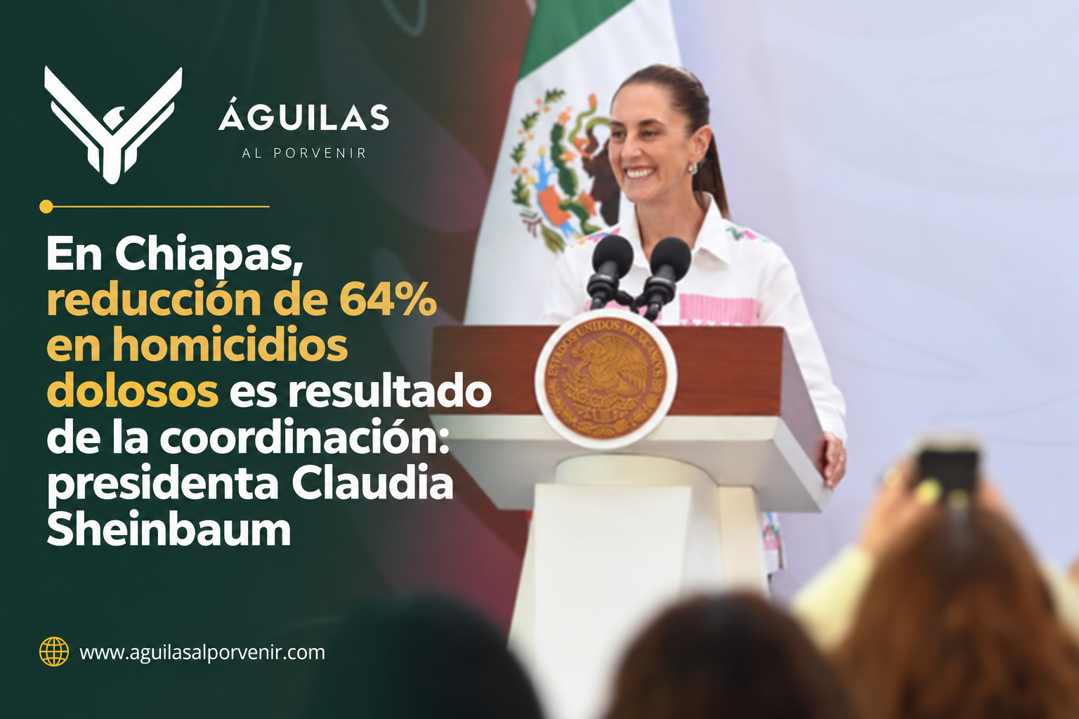 En Chiapas, reducción de 64% en homicidios dolosos es resultado de la coordinación: presidenta Claudia Sheinbaum