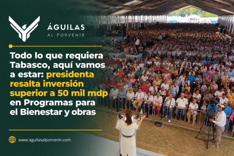 Todo lo que requiera Tabasco, aquí vamos a estar: presidenta resalta inversión superior a 50 mil mdp en Programas para el Bienestar y obras