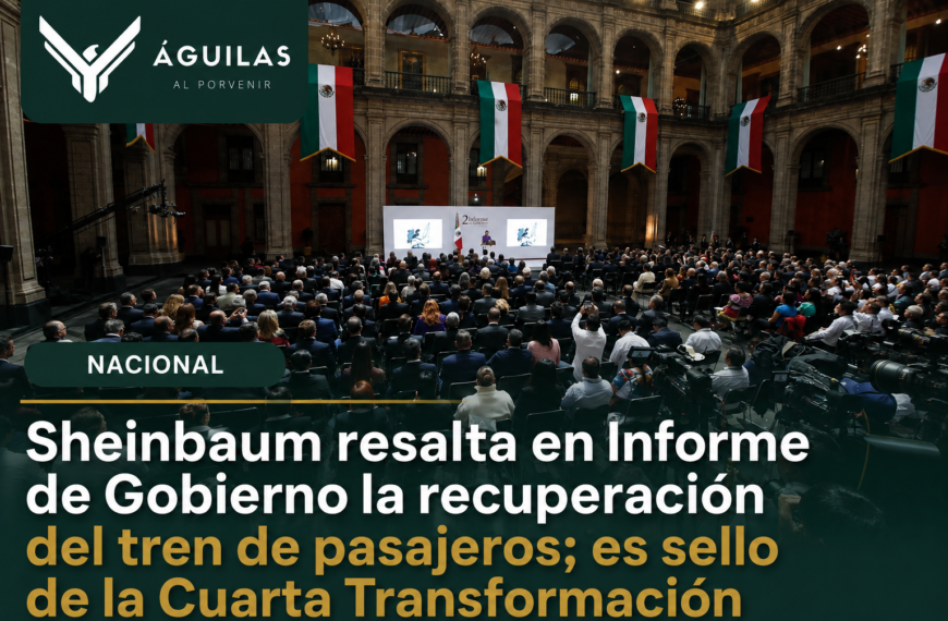 Sheinbaum resalta en Informe de Gobierno la recuperación del tren de pasajeros; es sello de la Cuarta Transformación