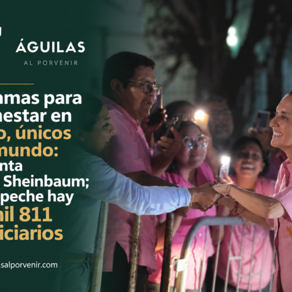 Programas para el Bienestar en México, únicos en el mundo: presidenta Claudia Sheinbaum; en Campeche hay 385 mil 811 beneficiarios