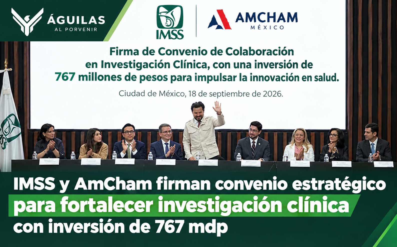 IMSS y AmCham firman convenio estratégico para fortalecer investigación clínica con inversión de 767 mdp