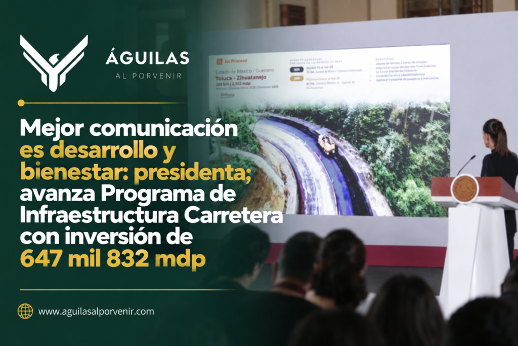 Mejor comunicación es desarrollo y bienestar: presidenta; avanza Programa de Infraestructura Carretera con inversión de 647 mil 832 mdp