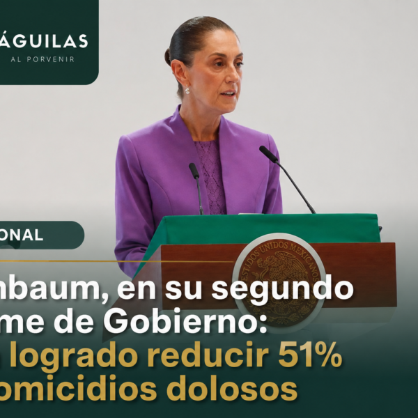 Sheinbaum, en su segundo Informe de Gobierno: se ha logrado reducir 51% los homicidios dolosos
