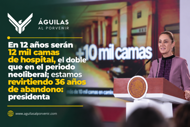 En 12 años serán 12 mil camas de hospital, el doble que en el periodo neoliberal; estamos revirtiendo 36 años de abandono: presidenta