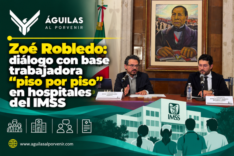 Zoé Robledo: diálogo con base trabajadora “piso por piso” en hospitales del IMSS