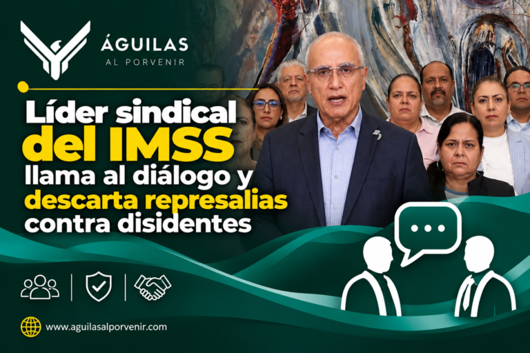 Líder sindical del IMSS llama al diálogo y descarta represalias contra disidentes