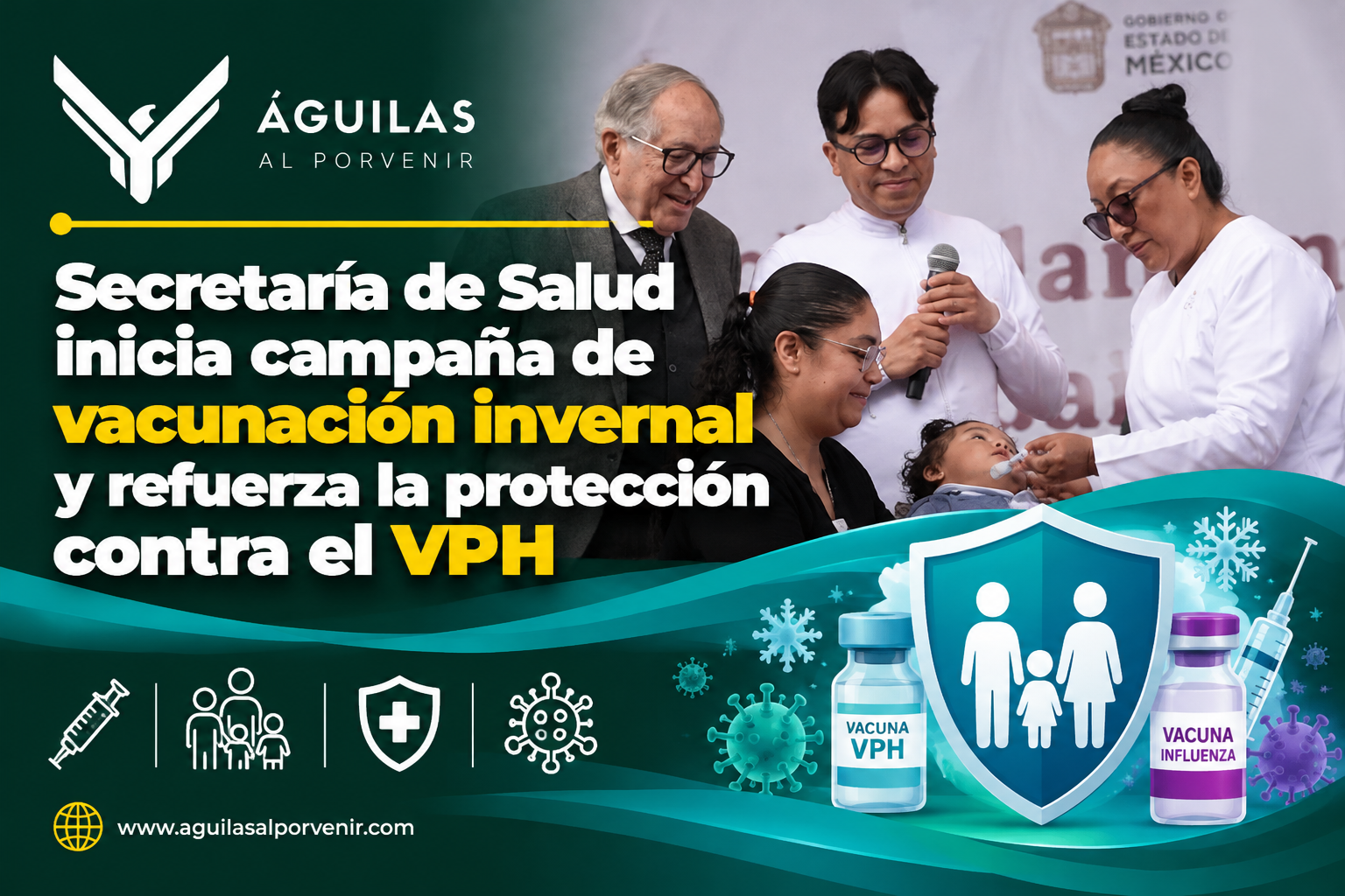 Secretaría de Salud inicia campaña de vacunación invernal y refuerza la protección contra el VPH