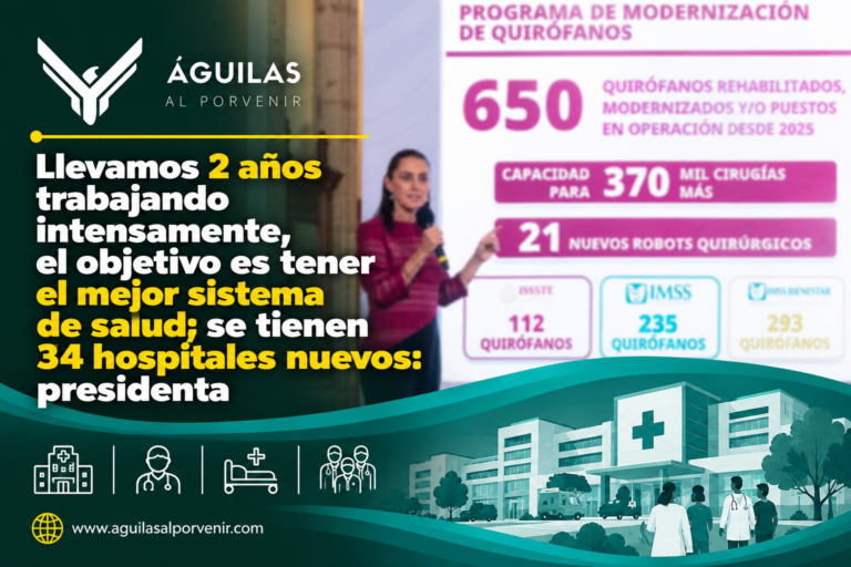 Llevamos 2 años trabajando intensamente, el objetivo es tener el mejor sistema de salud; se tienen 34 hospitales nuevos: presidenta